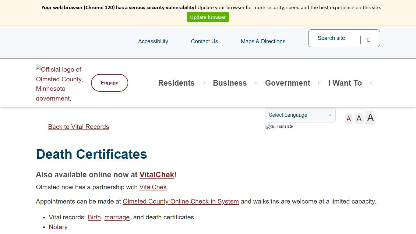 Death Certificates | Olmsted County, MN