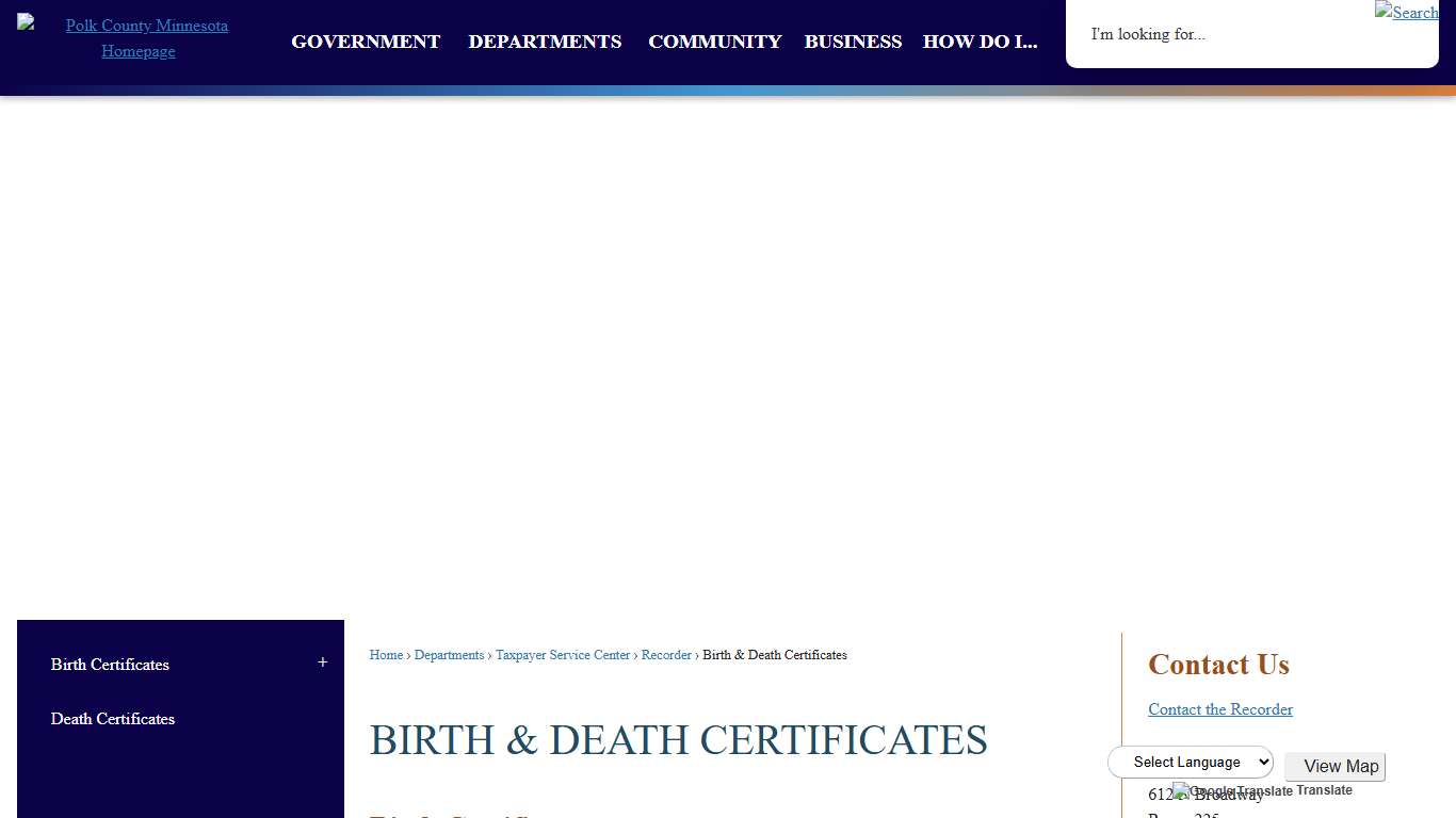 Birth & Death Certificates | Polk County, MN